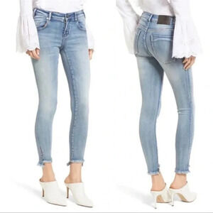ONE TEASPOON Freebirds II Low Waist Skinny Light Wash Step Hem Jeans Size 26